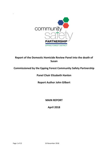 Report Of The Domestic Homicide Review Panel Into The Death Of Susan .