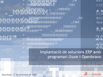 Implantació De Solucions ERP Amb Programari Lliure I Openbravo - ACCID