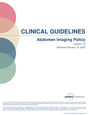 EviCore Abdomen Imaging Guidelines - Effective 2/14/2020