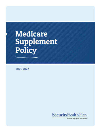 Medicare Supplement Policy - Security Health Plan