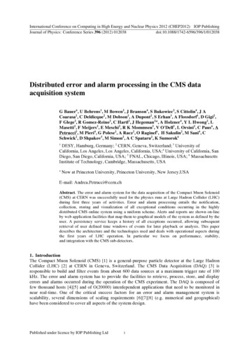 Distributed Error And Alarm Processing In The CMS Data . - Fermilab