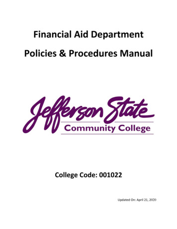 Financial Aid Department Policies & Procedures Manual