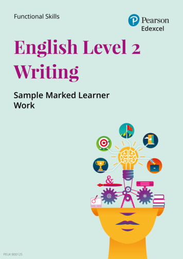 English Level 2 Writing - Edexcel