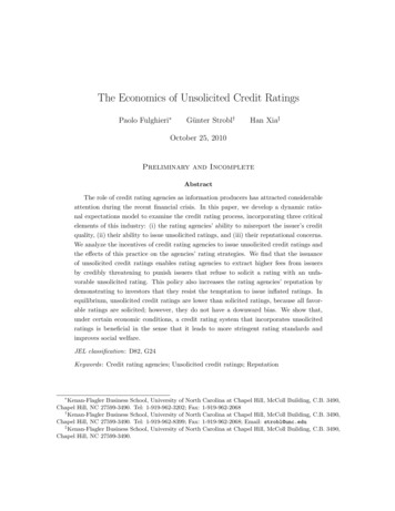 The Economics Of Unsolicited Credit Ratings - Bauer College Of Business