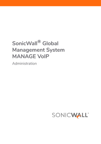 SonicWall Global Management System MANAGE VoIP