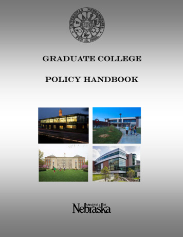 Graduate College Policy Handbook - Unomaha.edu