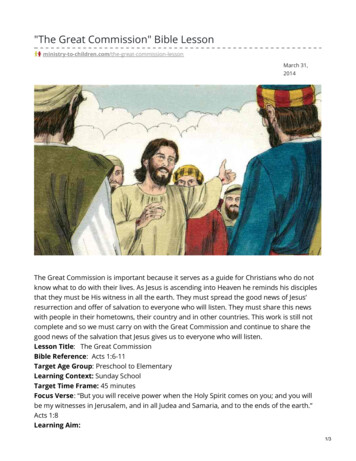 'The Great Commission' Bible Lesson - Sunday School Works