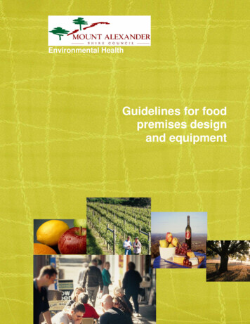 Guidelines For Food Premises Design - Mount Alexander Shire Council