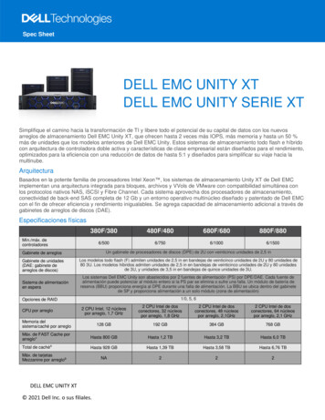 Hoja De Especificaciones De La Serie De Almacenamiento Dell EMC Unity XT