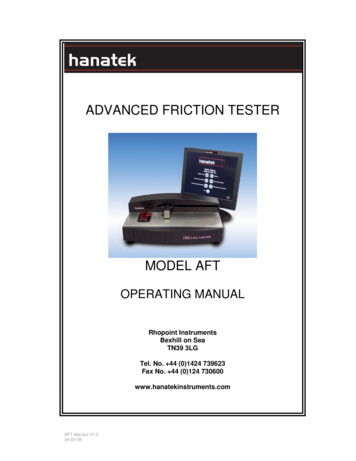 ADVANCED FRICTION TESTER - AML Instruments