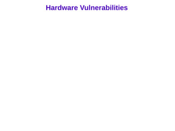 Hardware Vulnerabilities