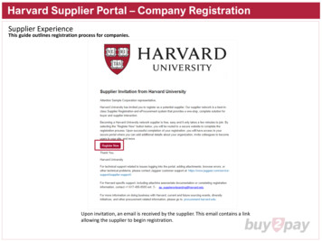 Harvard Supplier Portal Company Registration