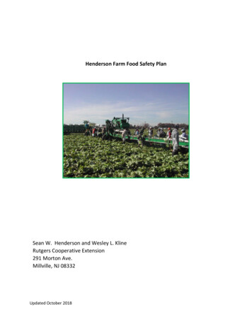 Henderson Farm Food Safety Plan