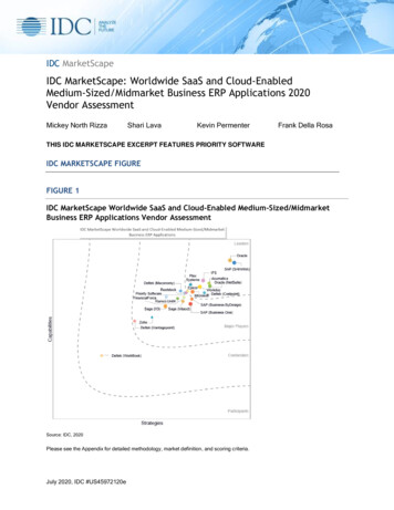 IDC MarketScape: Worldwide SaaS And Cloud-Enabled Medium-Sized .