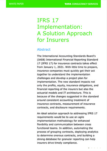 IFRS 17 Implementation: A Solution Approach For Insurers