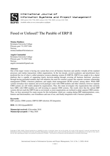 Fused Or Unfused? The Parable Of ERP II - IJISPM