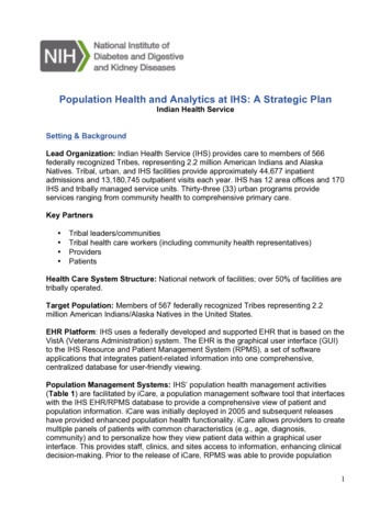 Population Health And Analytics At IHS: A Strategic Plan