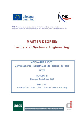 MASTER DEGREE: Industrial Systems Engineering - UNED