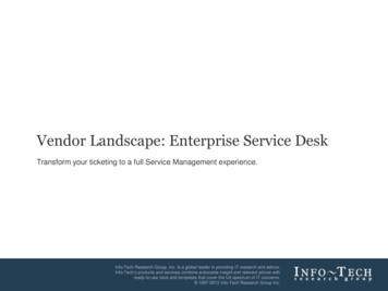 Vendor Landscape: Enterprise Service Desk