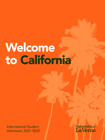 Welcome To California - University Of La Verne