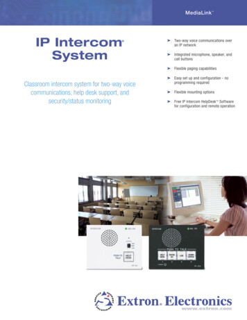 IP Intercom System - Extron - The AV Technology Leader