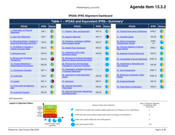 Table 1 IPSAS And Equivalent IFRS Summary* - IFAC