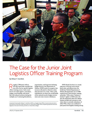 The Case For The Junior Joint Logistics Officer Training Program