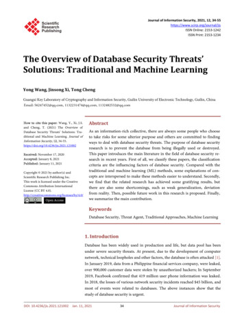 The Overview Of Database Security Threats' Solutions: Traditional And .