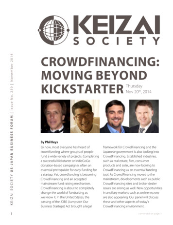 November 2014 CrowdFinanCing: Moving Beyond KiCKstarter