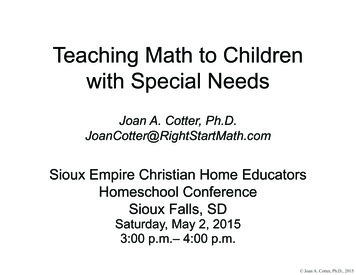 Teaching Math To Children With Special Needs