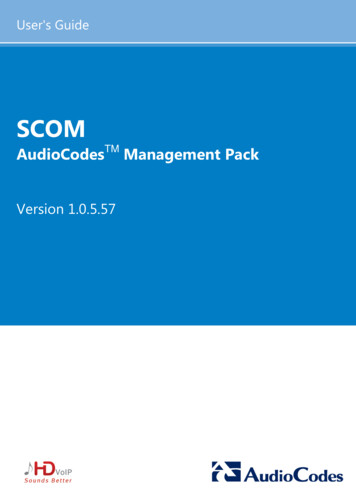 LTRT 30807 AudioCodes SCOM Management Pack Users Guide