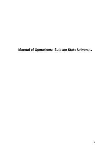 Manual Of Operations: Bulacan State University