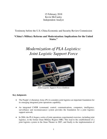 Modernization Of PLA Logistics: Joint Logistic Support Force