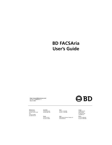 BD FACSAria User's Guide - University Of Glasgow