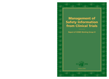 Management Of Safety Information From Clinical Trials