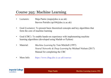 Course 395: Machine Learning - Imperial College London