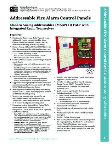 Addressable Fire Alarm Control Panels - Universal Electronic Alarm Systems