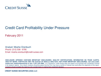 Credit Card Profitability Under Pressure
