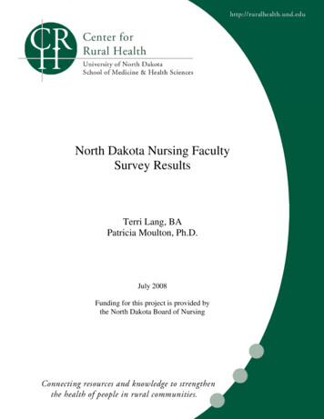 Nursing Faculty Survey Results - University Of North Dakota