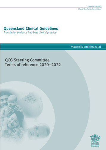 QCG Steering Committee Terms Of Reference 2020-2022