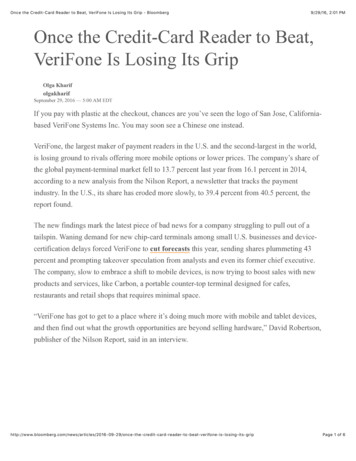 Once The Credit-Card Reader To Beat, VeriFone Is Losing Its Grip .