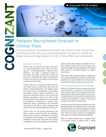 Patients Recruitment Forecast In Clinical Trials - Cognizant