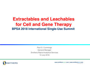 Extractables And Leachables For Cell And Gene Therapy
