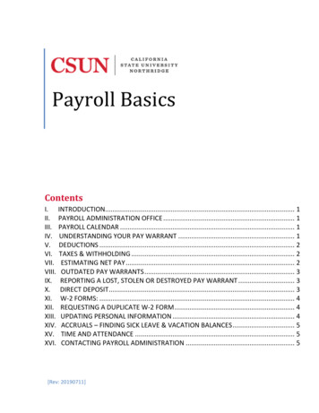 Payroll Basics - California State University, Northridge