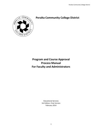 Program And Course Approval Process Manual For . - Peralta Colleges