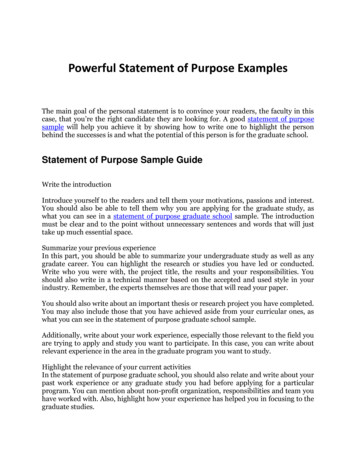 Statement Of Purpose Sample Guide - DocDroid