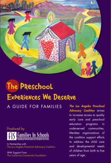 The Preschool Experiences We Deserve - California Community Foundation