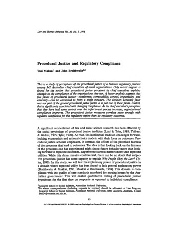 Procedural Justice And Regulatory Compliance