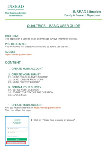 Qualtrics Basic User Guide - Insead