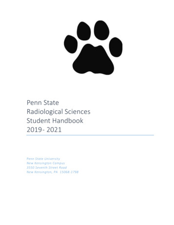 Penn State Radiological Sciences Student Handbook 2019- 2021